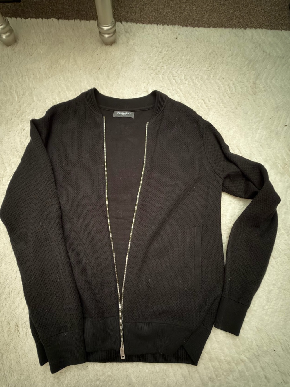 Men's medium PRIMARK Black Zip-Front Sweater